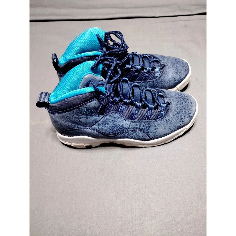 Nike Air Jordan 10 Retro LA Los Angeles Ocean Fog Blue 310806‑404 Size 5.5Y/WM 7